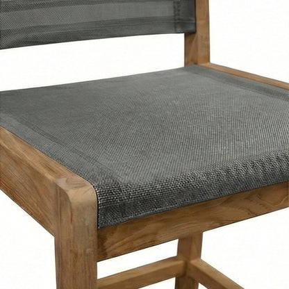 Armless Teak Outdoor Bar Stool