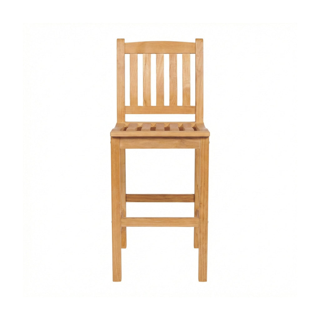 Armlehnloser Teak-Barhocker für den Außenbereich