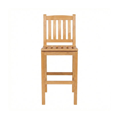 Armless Teak Outdoor Bar Stool
