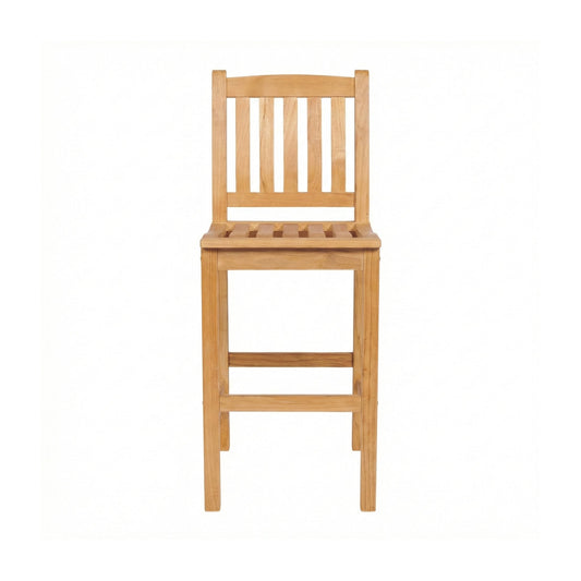 Armless Teak Outdoor Bar Stool