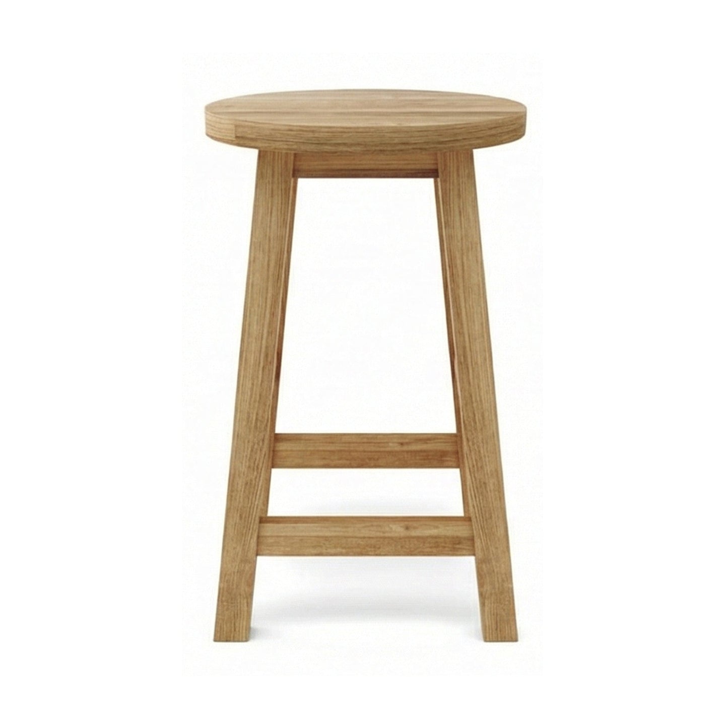 Round Backless Teak Outdoor Bar Stool