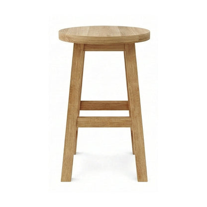 Round Backless Teak Outdoor Bar Stool