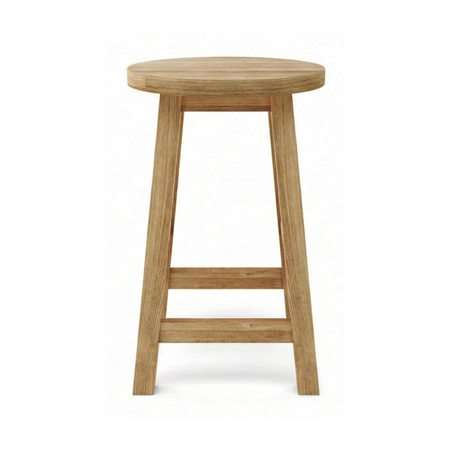 Round Backless Teak Outdoor Bar Stool