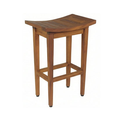 Backless Teak Outdoor Bar Stool