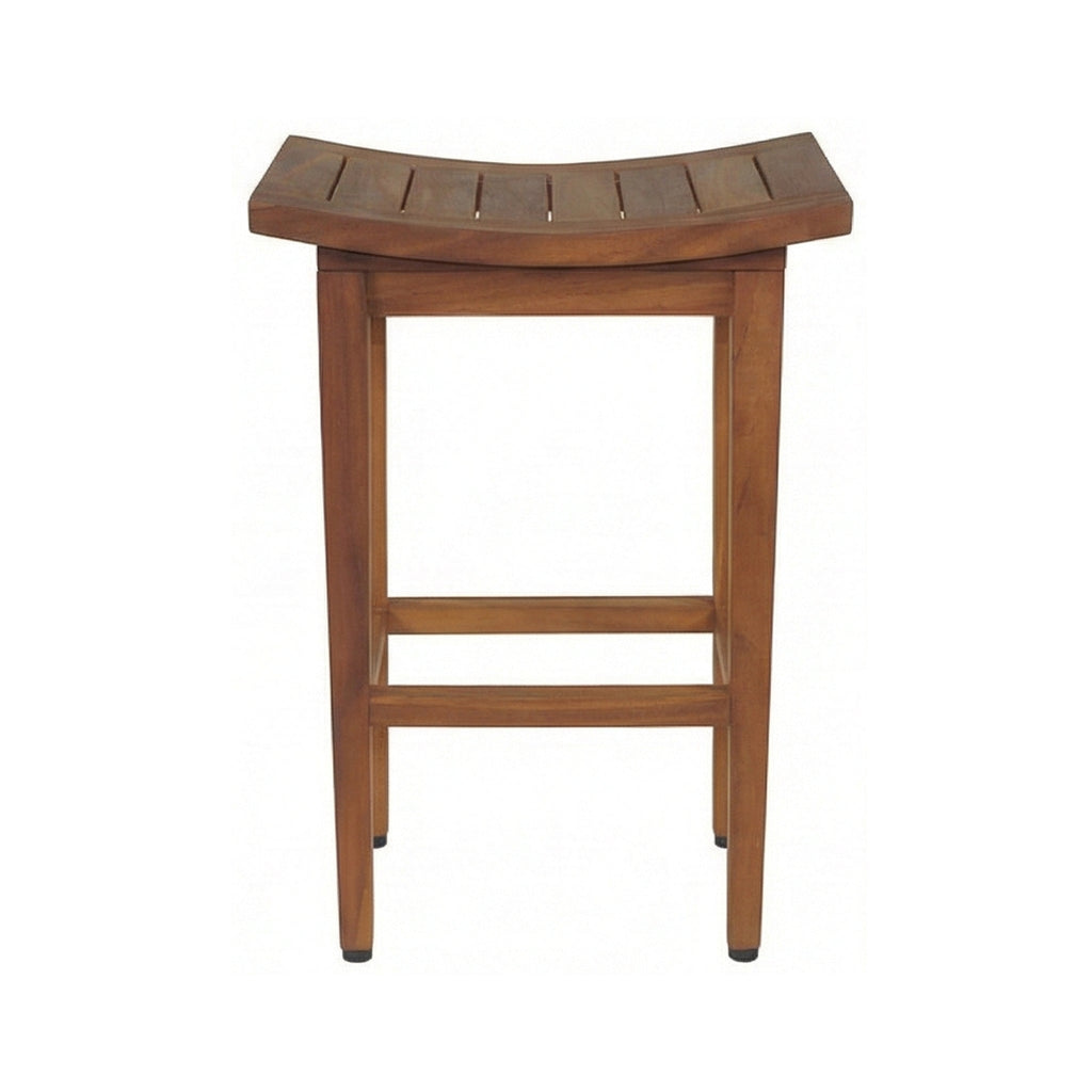 Backless Teak Outdoor Bar Stool
