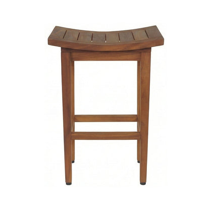 Backless Teak Outdoor Bar Stool