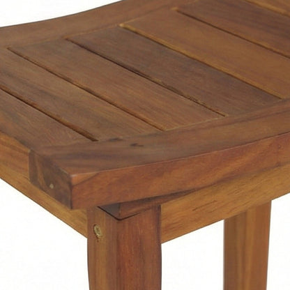 Backless Teak Outdoor Bar Stool