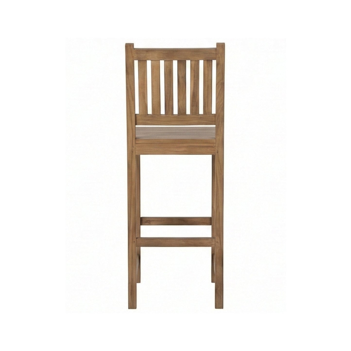 Upholstered Armless Teak Outdoor Bar Stool
