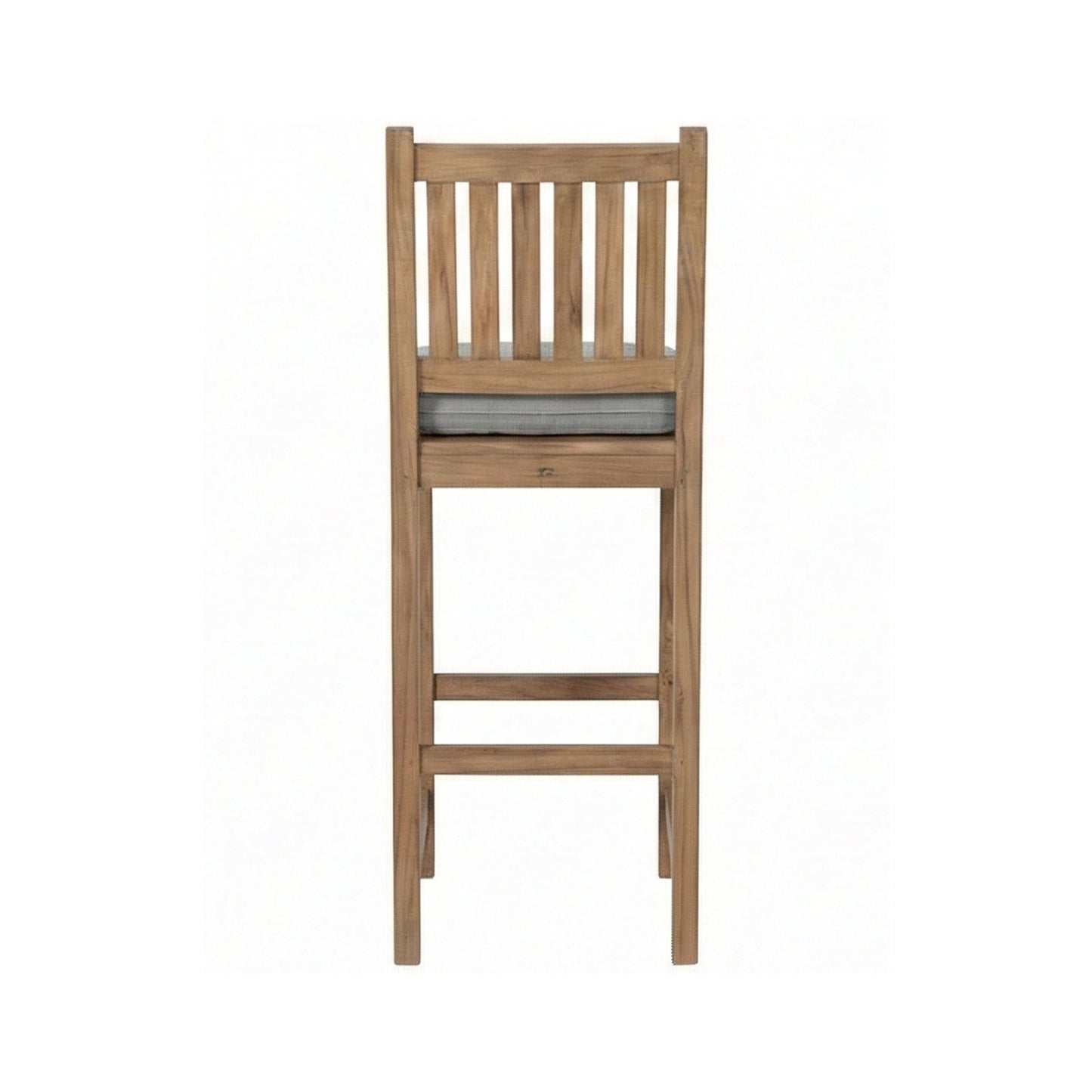 Upholstered Armless Teak Outdoor Bar Stool