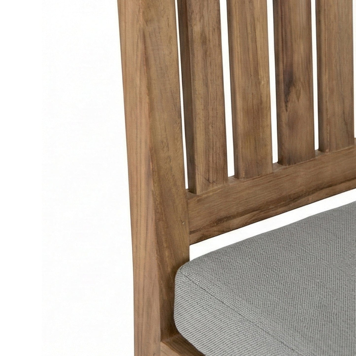 Upholstered Armless Teak Outdoor Bar Stool