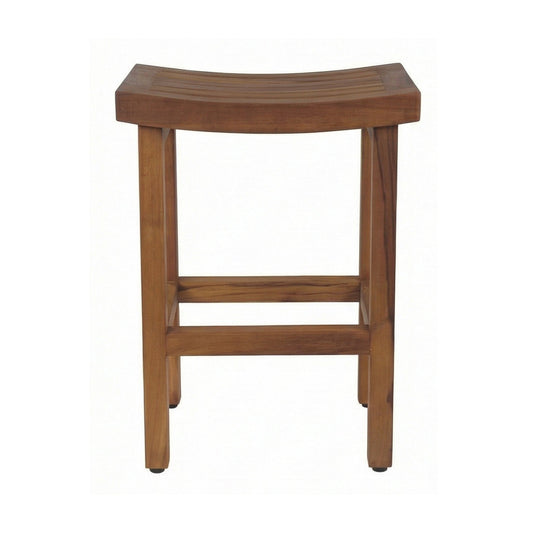 Backless Teak Outdoor Bar Stool