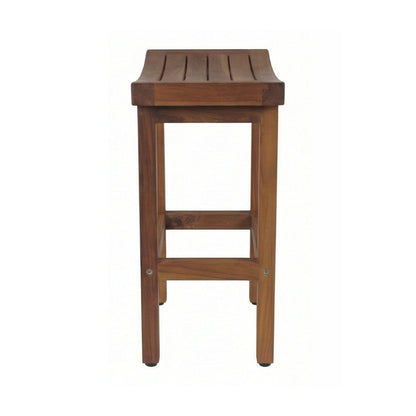 Backless Teak Outdoor Bar Stool
