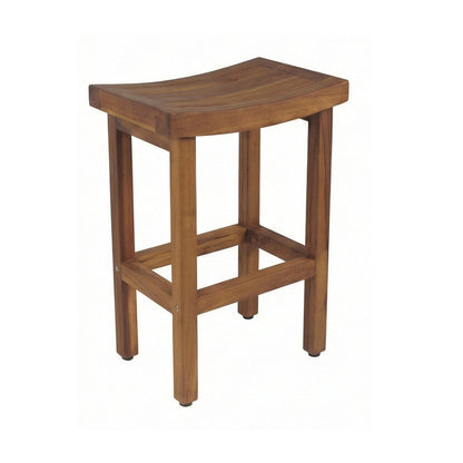 Backless Teak Outdoor Bar Stool