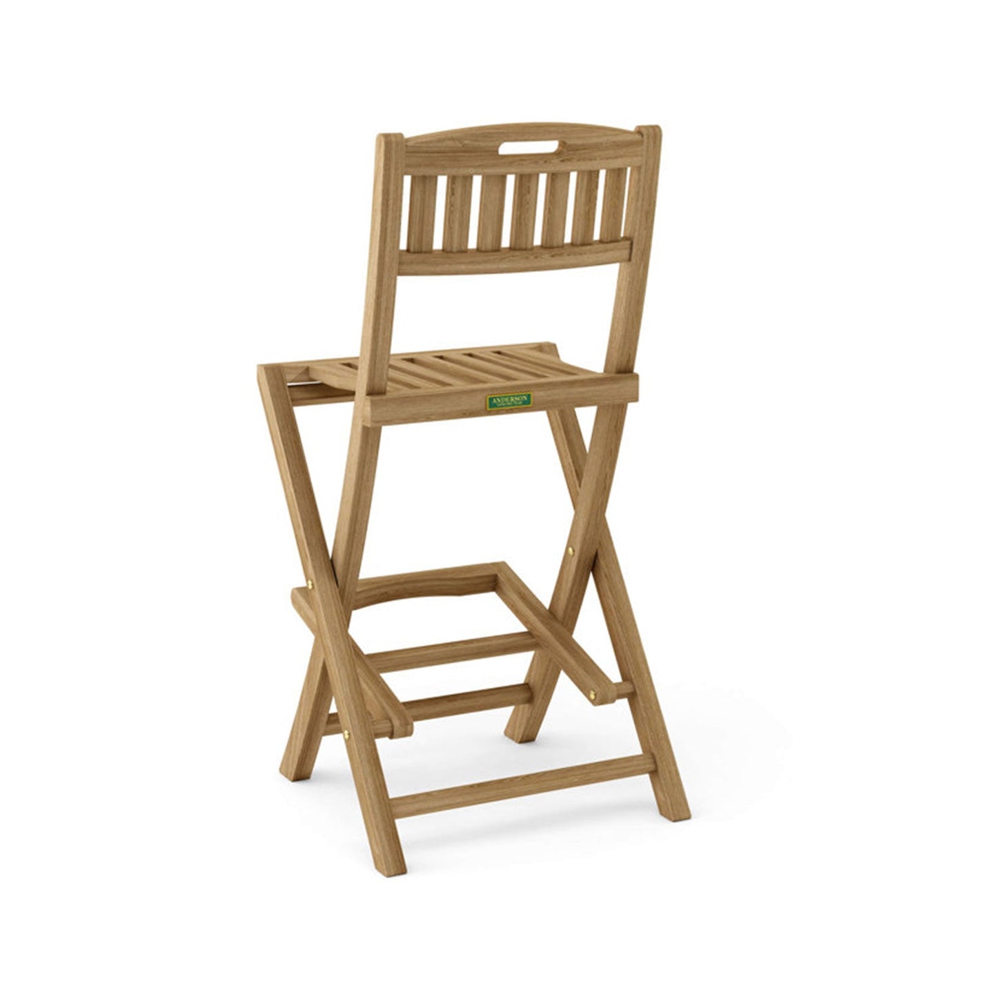 Folding Armless Teak Outdoor Bar Stool