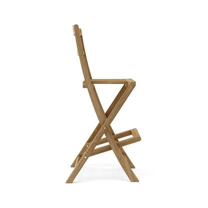 Folding Armless Teak Outdoor Bar Stool