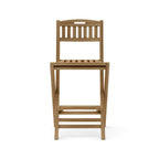 Folding Armless Teak Outdoor Bar Stool