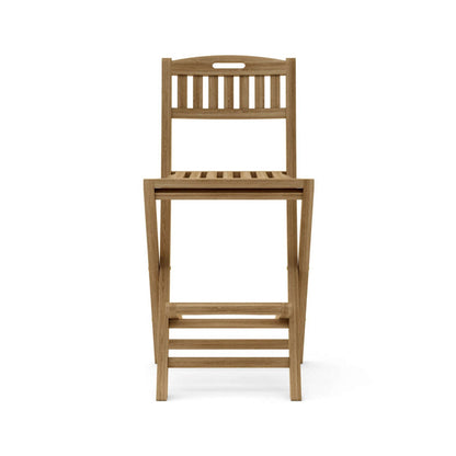 Folding Armless Teak Outdoor Bar Stool