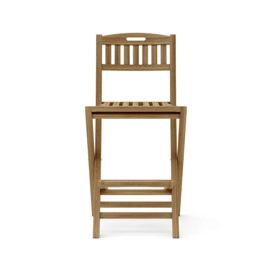 Folding Armless Teak Outdoor Bar Stool