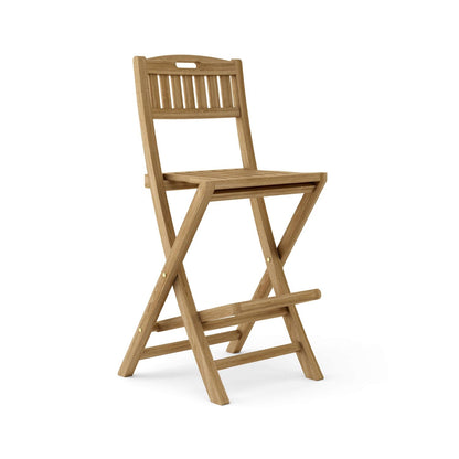 Folding Armless Teak Outdoor Bar Stool