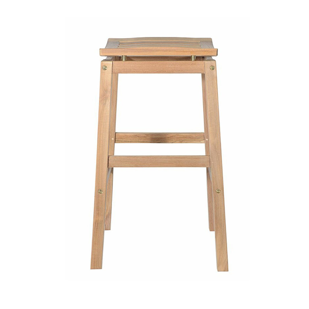 Backless Teak Outdoor Bar Stool