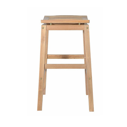 Backless Teak Outdoor Bar Stool