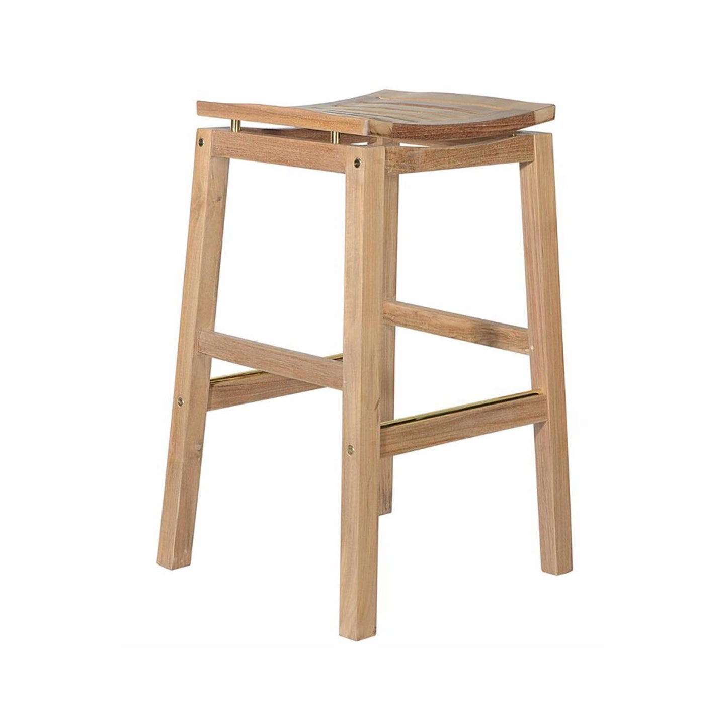 Backless Teak Outdoor Bar Stool