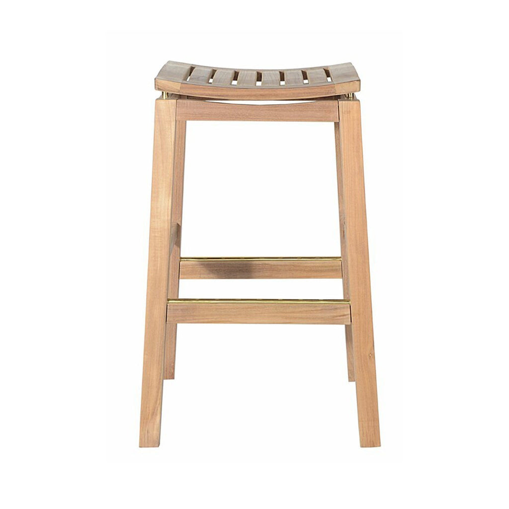 Backless Teak Outdoor Bar Stool