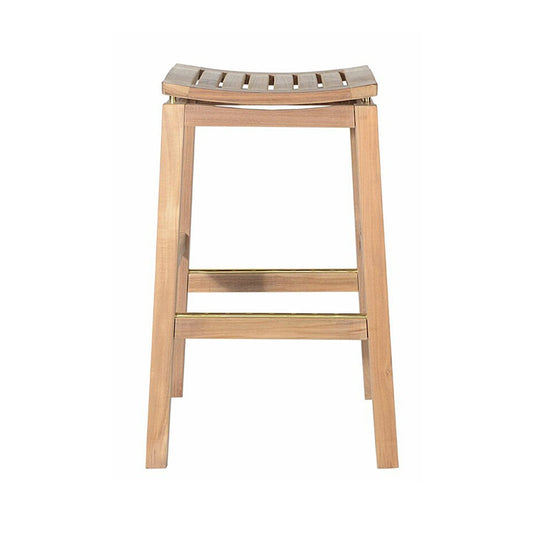 Backless Teak Outdoor Bar Stool