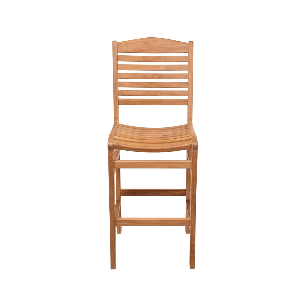 Armless Teak Outdoor Bar Stool