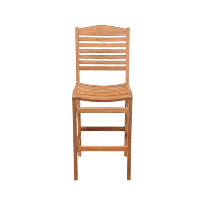 Armless Teak Outdoor Bar Stool