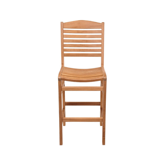 Armless Teak Outdoor Bar Stool