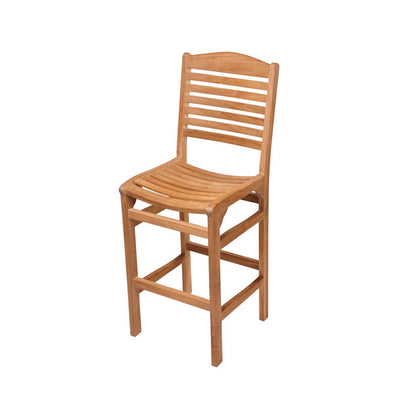 Armless Teak Outdoor Bar Stool