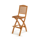 Folding Armless Teak Outdoor Bar Stool