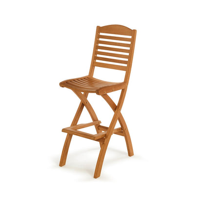 Folding Armless Teak Outdoor Bar Stool