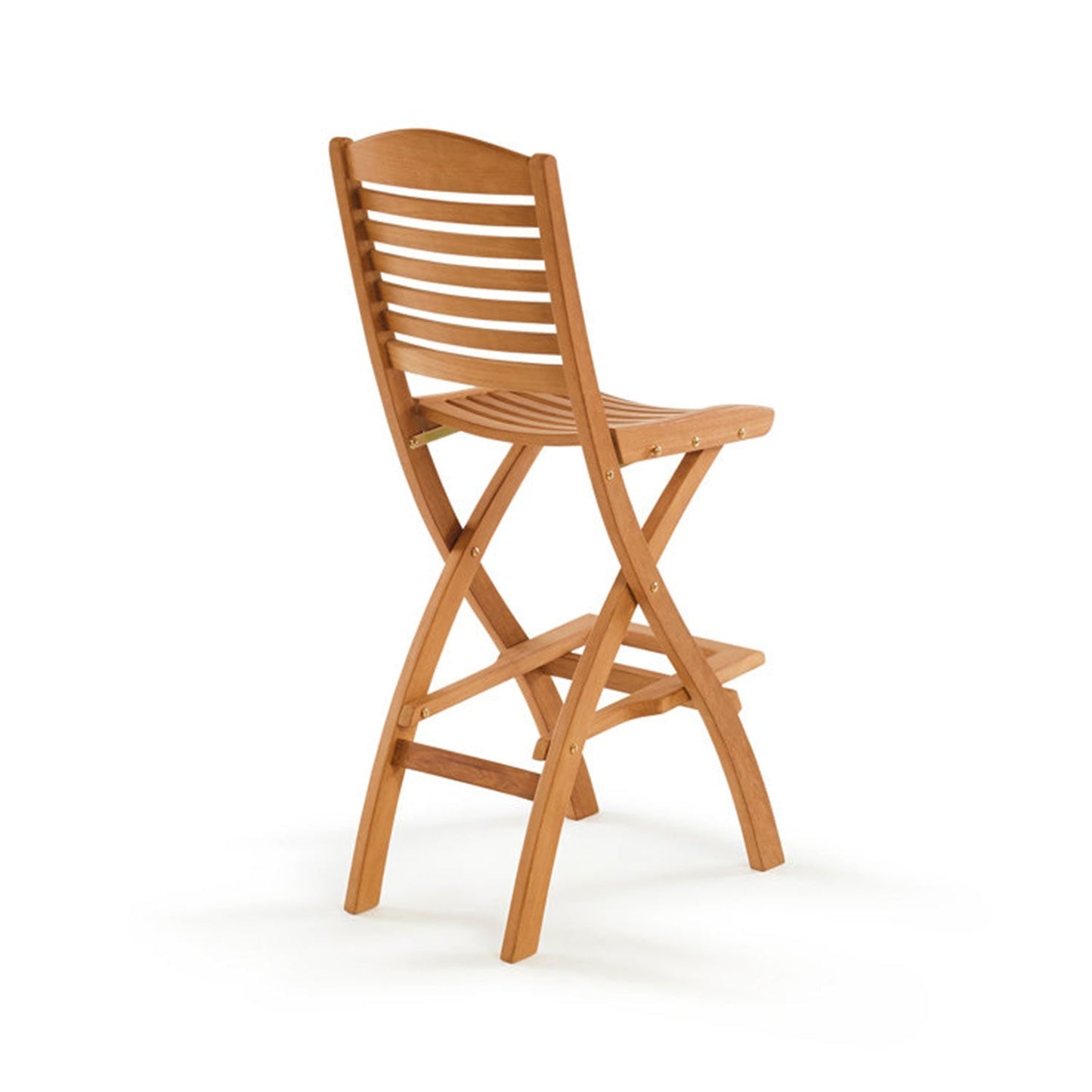 Folding Armless Teak Outdoor Bar Stool