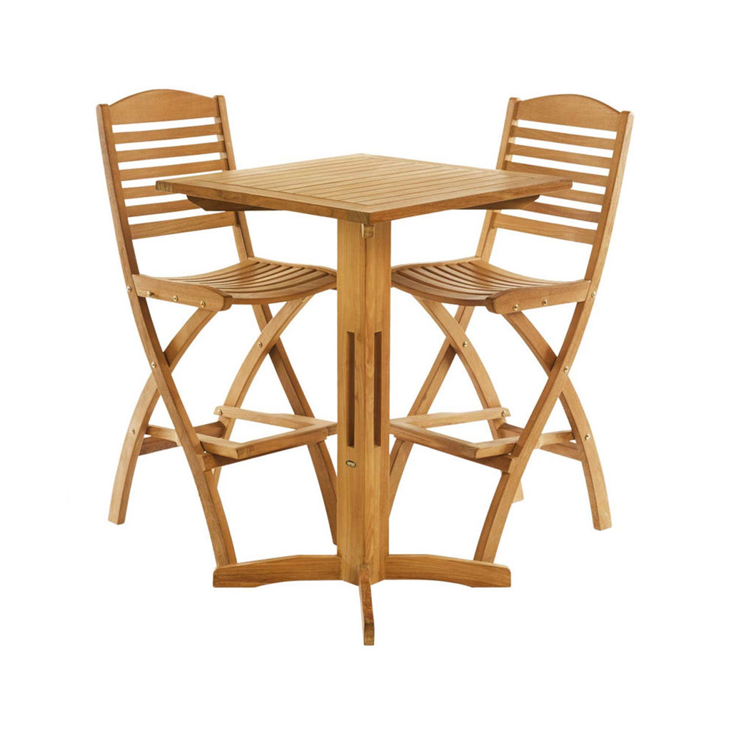 Folding Armless Teak Outdoor Bar Stool