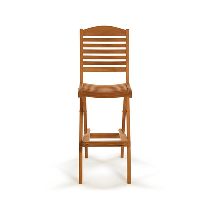 Folding Armless Teak Outdoor Bar Stool