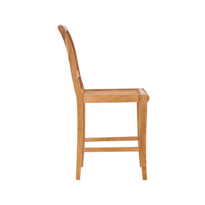 Armless Teak Outdoor Bar Stool