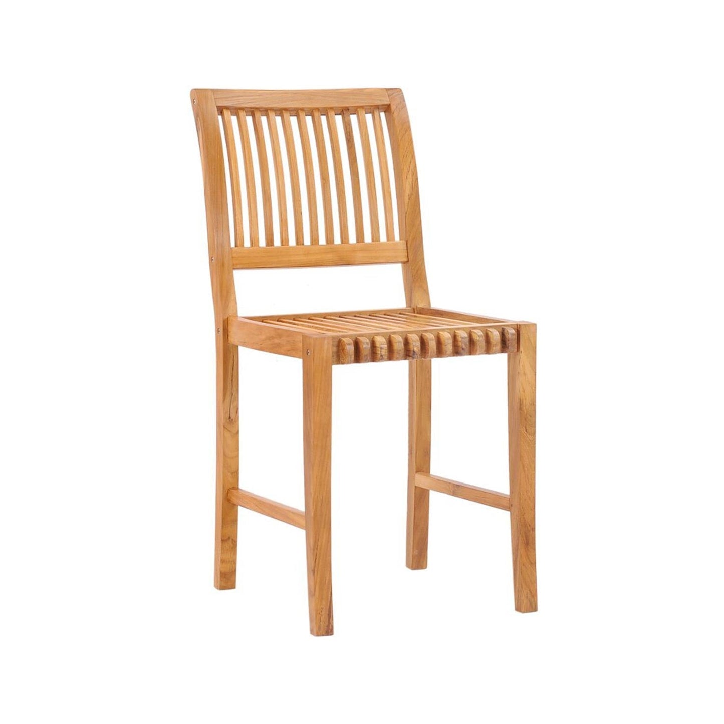 Armless Teak Outdoor Bar Stool