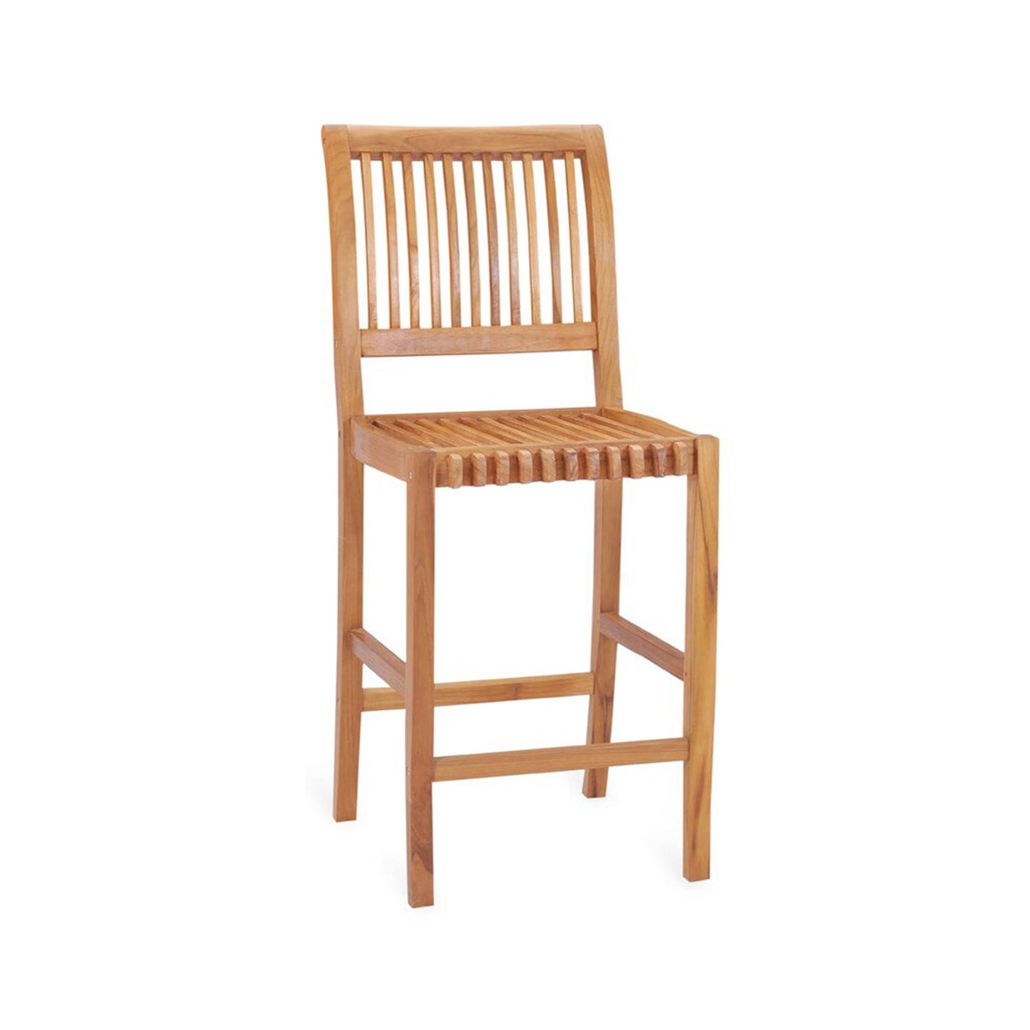Armless Teak Outdoor Bar Stool