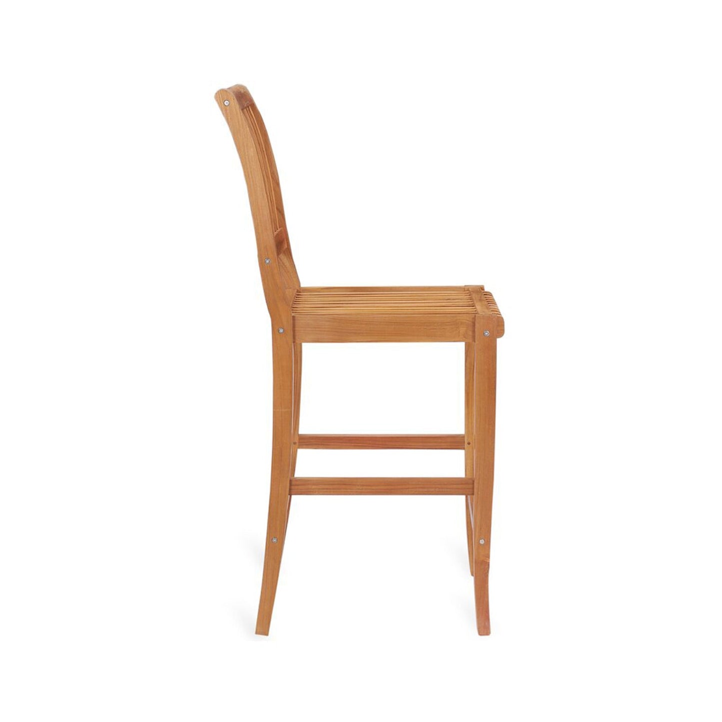 Armless Teak Outdoor Bar Stool