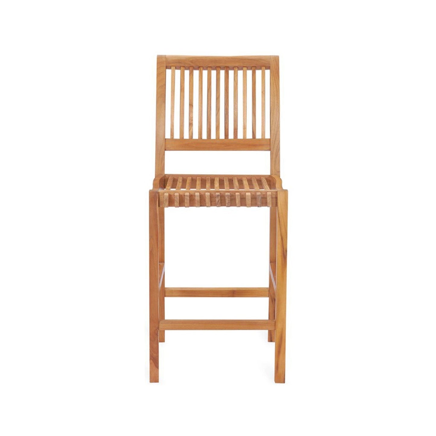 Armless Teak Outdoor Bar Stool
