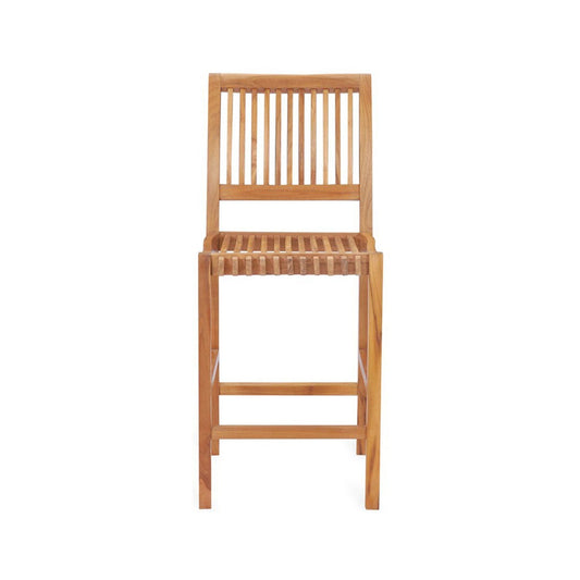 Armless Teak Outdoor Bar Stool