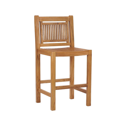 Armless Teak Outdoor Bar Stool
