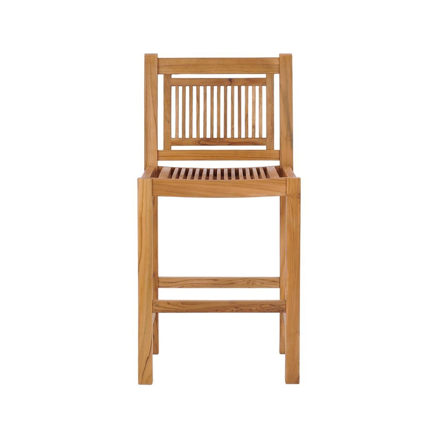 Armless Teak Outdoor Bar Stool