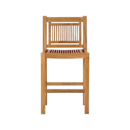 Armless Teak Outdoor Bar Stool