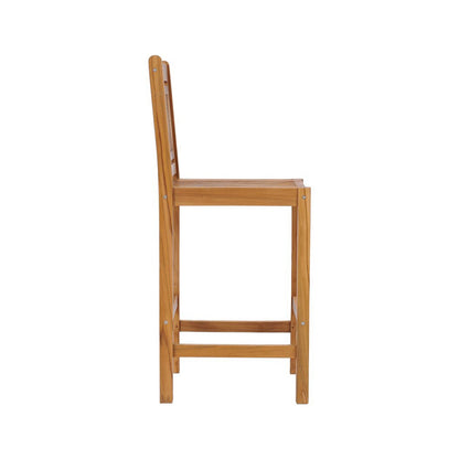 Armless Teak Outdoor Bar Stool