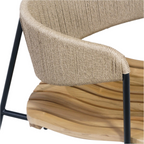 Chair With Teak Seat And Rush Webbing