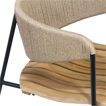 Chair With Teak Seat And Rush Webbing