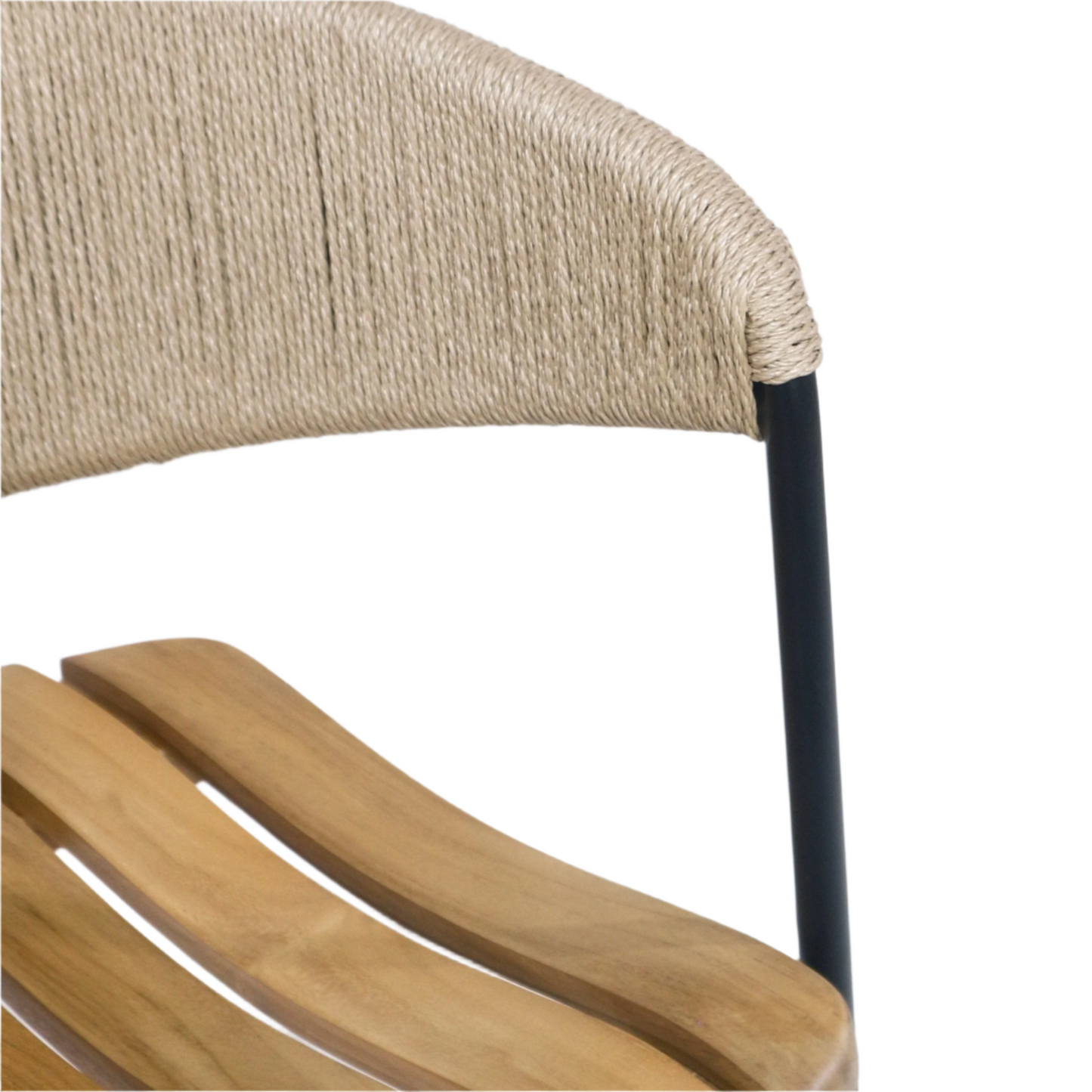 Chair With Teak Seat And Rush Webbing